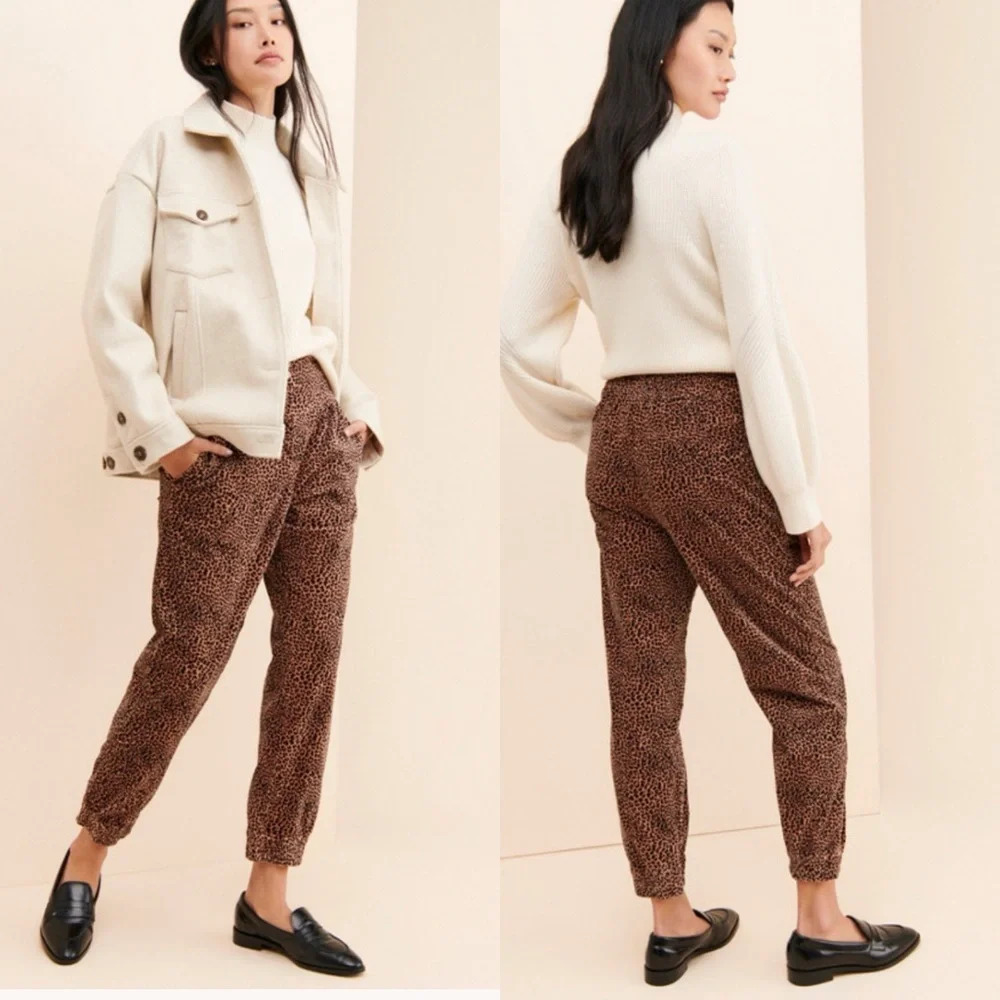 Anthropologie Brown Printed Jogger Pants